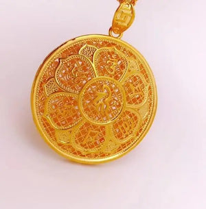 European Fine Woman Party Flower Round Pendant Charm
