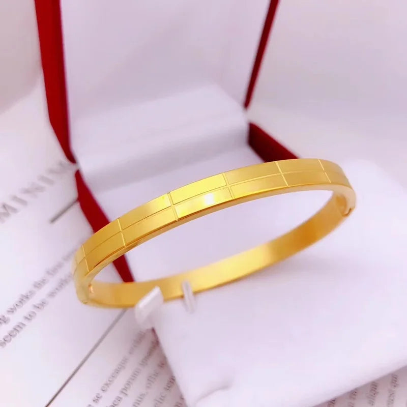 European Hot Fine Woman Girl Party Birthday Wedding 24KT Bracelet Bangle