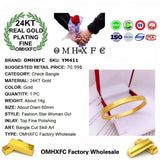 European Hot Fine Woman Girl Party Birthday Wedding 24KT Bracelet Bangle