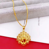 European Peacock 24KT Pendant Charm for Women Party Wedding Gift