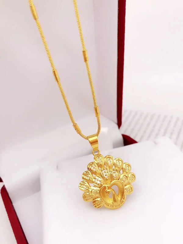 European Peacock 24KT Pendant Charm for Women Party Wedding Gift