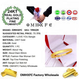 OMHXFC YM429 Fine Woman I LOVE YOU Flower 24KT Bangle