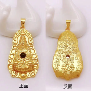 European Woman Man Party Birthday Wedding Gift GUANYIN 24KT Pendant Charm
