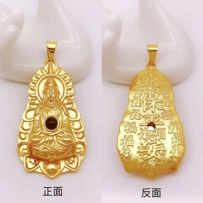 European Woman Man Party Birthday Wedding Gift GUANYIN 24KT Pendant Charm