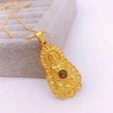 European Woman Man Party Birthday Wedding Gift GUANYIN 24KT Pendant Charm