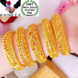 OMHXFC Jewelry European Fine Woman Party Wedding Gift Geometric Hollow Bangle