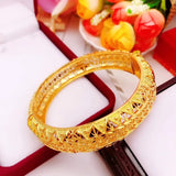 OMHXFC Jewelry European Fine Woman Party Wedding Gift Geometric Hollow Bangle