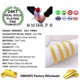 European Fine Woman Party Birthday Watch Chain 24KT Bracelet
