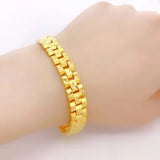 European Fine Woman Party Birthday Watch Chain 24KT Bracelet