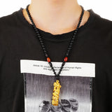 OMHXFC NL221 Dragon Cylinder 24KT Pendant Necklace