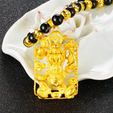 European Man Party Wedding Gift PIXIU Ingot Rectangle Pendant Necklace