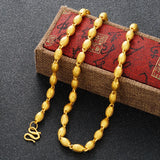 OMHXFC NL227 Olive Beads 24KT Chain Necklace