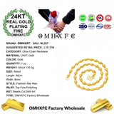 OMHXFC NL227 Olive Beads 24KT Chain Necklace