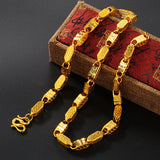 OMHXFC NL229 24KT Chain Necklace Great Wall Beads