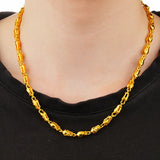 OMHXFC NL230 Rose Beads 24KT Chain Necklaces