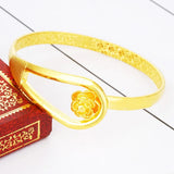 European Fine Woman 24KT Flower Bracelet Bangle