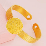 24KT Gold Bracelet with Chinese Words for Birthday Wedding Gift