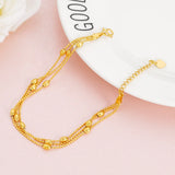 European Fine Woman Party Birthday Gift Beads 24KT Bracelet Bangle