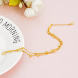 European Fine Woman Party Birthday Gift Beads 24KT Bracelet Bangle