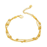 European Fine Woman Party Birthday Gift Beads 24KT Bracelet Bangle