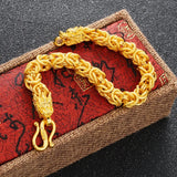 European Dragon Head Chain 24KT Bracelet Bangle