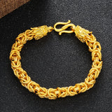 European Dragon Head Chain 24KT Bracelet Bangle