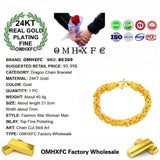 European Dragon Head Chain 24KT Bracelet Bangle