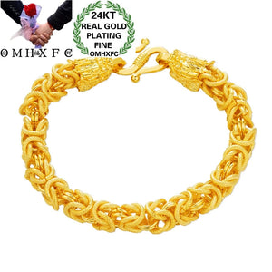 European Dragon Head Chain 24KT Bracelet Bangle