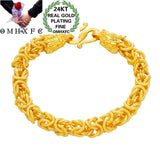 European Dragon Head Chain 24KT Bracelet Bangle