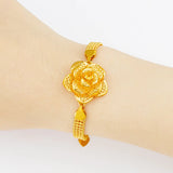 European Gift Flower Rose Hollow Out 24KT Bracelet Bangle