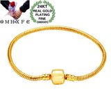 European Fine Woman Party Gift 24KT Snake Bracelet
