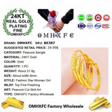 OMHXFC BE387 Vintage Peacock 24KT Bracelet Bangle