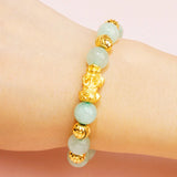 Vintage PIXIU Beads Chain Bracelet 24KT