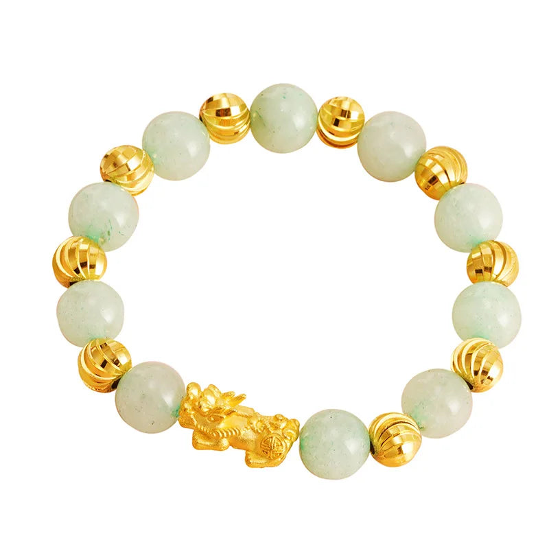 Vintage PIXIU Beads Chain Bracelet 24KT