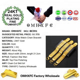 BE391 20mm Wide Watch Chain 24KT Bracelet