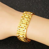 BE391 20mm Wide Watch Chain 24KT Bracelet