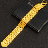 BE391 20mm Wide Watch Chain 24KT Bracelet