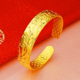 European Hot Fine Woman Mother Party Birthday Wedding Gift Flower 24KT Bracelet