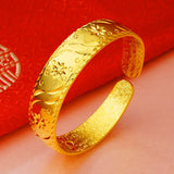 European Hot Fine Woman Mother Party Birthday Wedding Gift Flower 24KT Bracelet