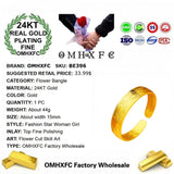 European Hot Fine Woman Mother Party Birthday Wedding Gift Flower 24KT Bracelet