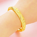 Dragon Phoenix 24KT Bracelet Bangle Fine Woman Party Gift