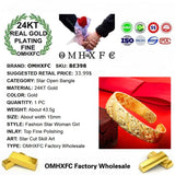 BE398 European Fine Woman Mother Party Birthday Wedding Gift Wide Star Bracelet