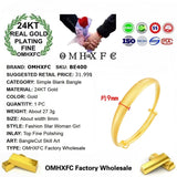 European Hot Woman Birthday Gift 24KT Bracelet Bangle