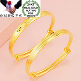 European Hot Woman Party Gift Star Lines 24KT Bracelet Bangle
