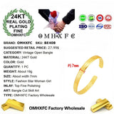 European Hot Fine Woman Mother Party Birthday Wedding Gift Vintage 24KT Bracelet