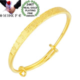 European Fine Woman Mother Party Birthday Wedding Gift LOVE 24KT Bracelet Bangle