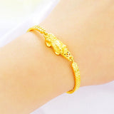 European Vintage PIXIU Coin 24KT Bracelet Bangle