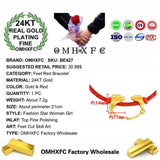 24KT Red Bracelet Fine European Hot Woman Girl Party Birthday Wedding Gift