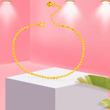 European Fine Woman Girl Party Birthday Wedding Slim Beads 24KT Bracelet