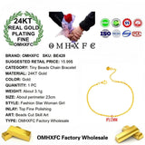 European Fine Woman Girl Party Birthday Wedding Slim Beads 24KT Bracelet